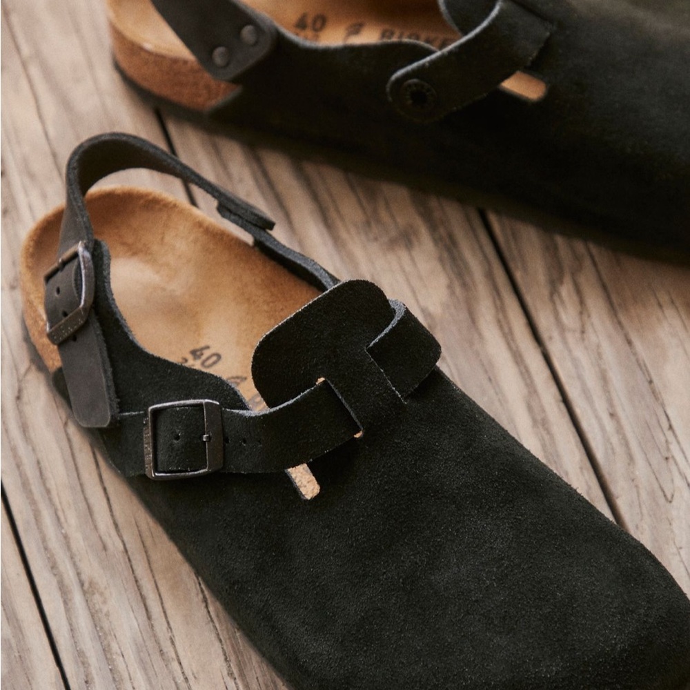 Birkenstock Charcoal Suede Clogs
